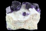 Purple Fluorite On Quartz - Jingbian Mine, China #84770-2